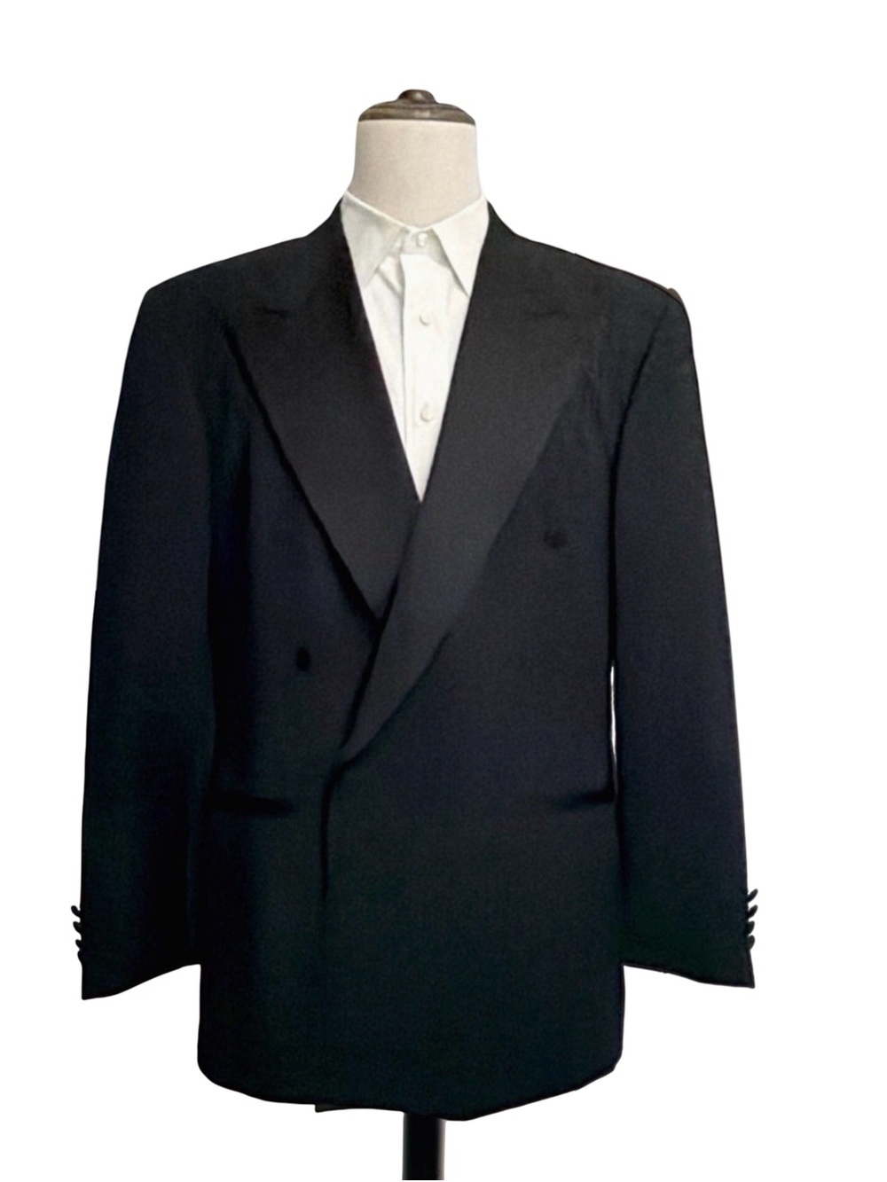 HUGO BOSS Men’s Double-Breasted Tuxedo | Black | Super 100 | 100% Wool | 40R